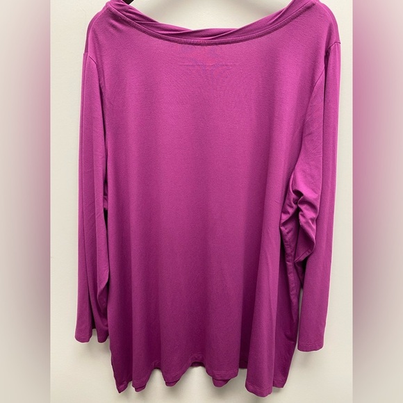 ✨ 4 for $30 ✨Penningtons Purple-ish Relaxed Fit Long Top / Shirt Size 3x - Picture 3 of 5